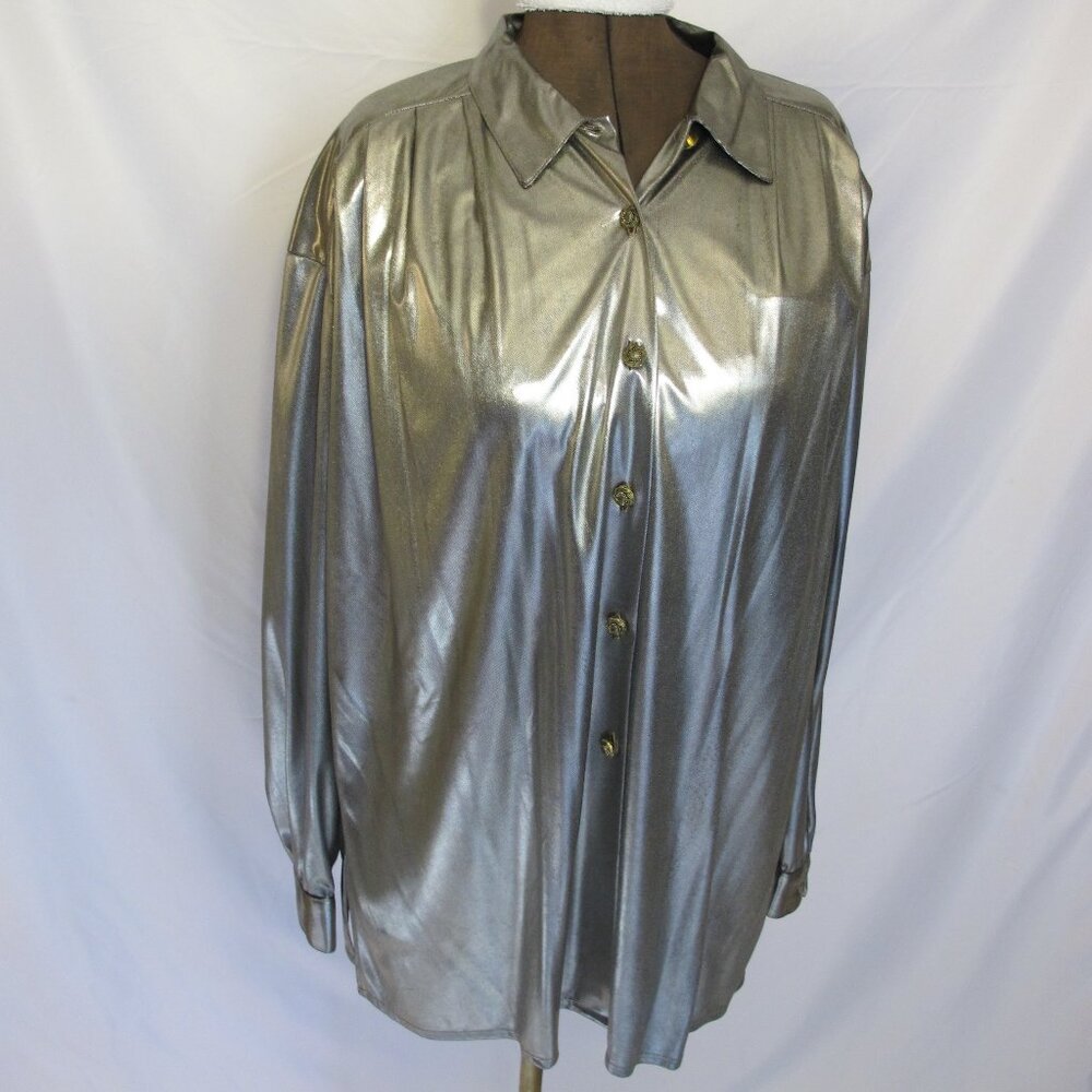 Impressions of California silver collared blouse  18